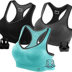 NIB FITTIN Racerback Sports Bras in Black, White, Turquois